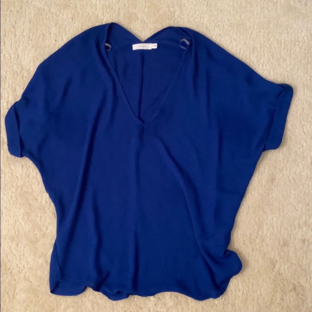 NORDSTROM LUSH - Blue V-Neck Blouse - SIZE XS